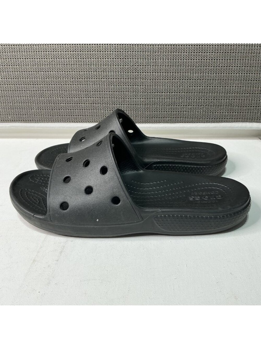 Crocs Black Slide Sandals Size M9 W11 Lightweight & Comfortable